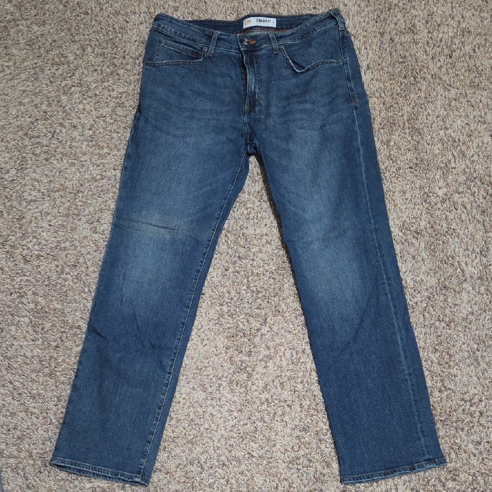 Lee Modern Series Blue Jeans - Straight Fit Straight Leg - Men's Size 36x34